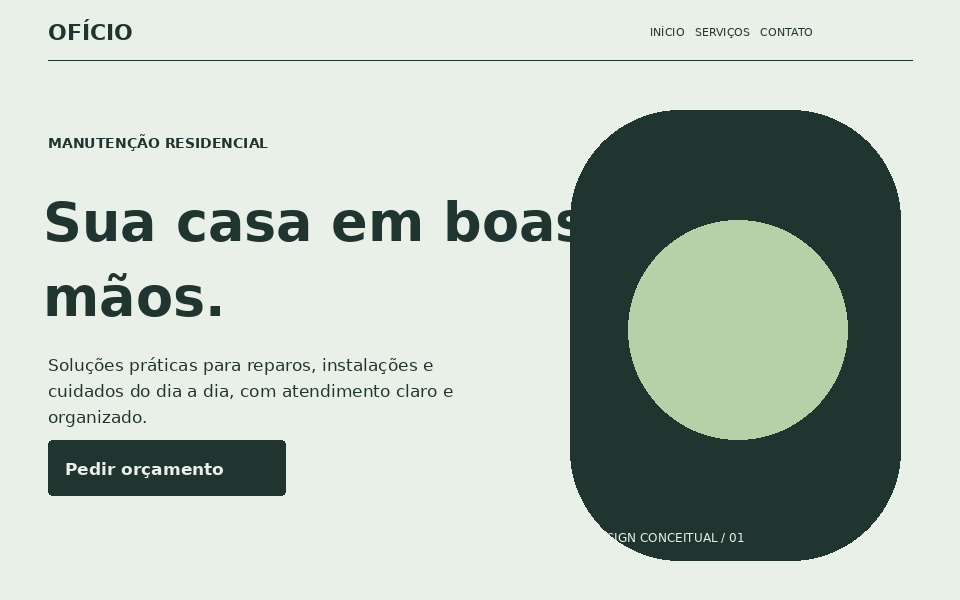 Prévia do site conceitual Ofício